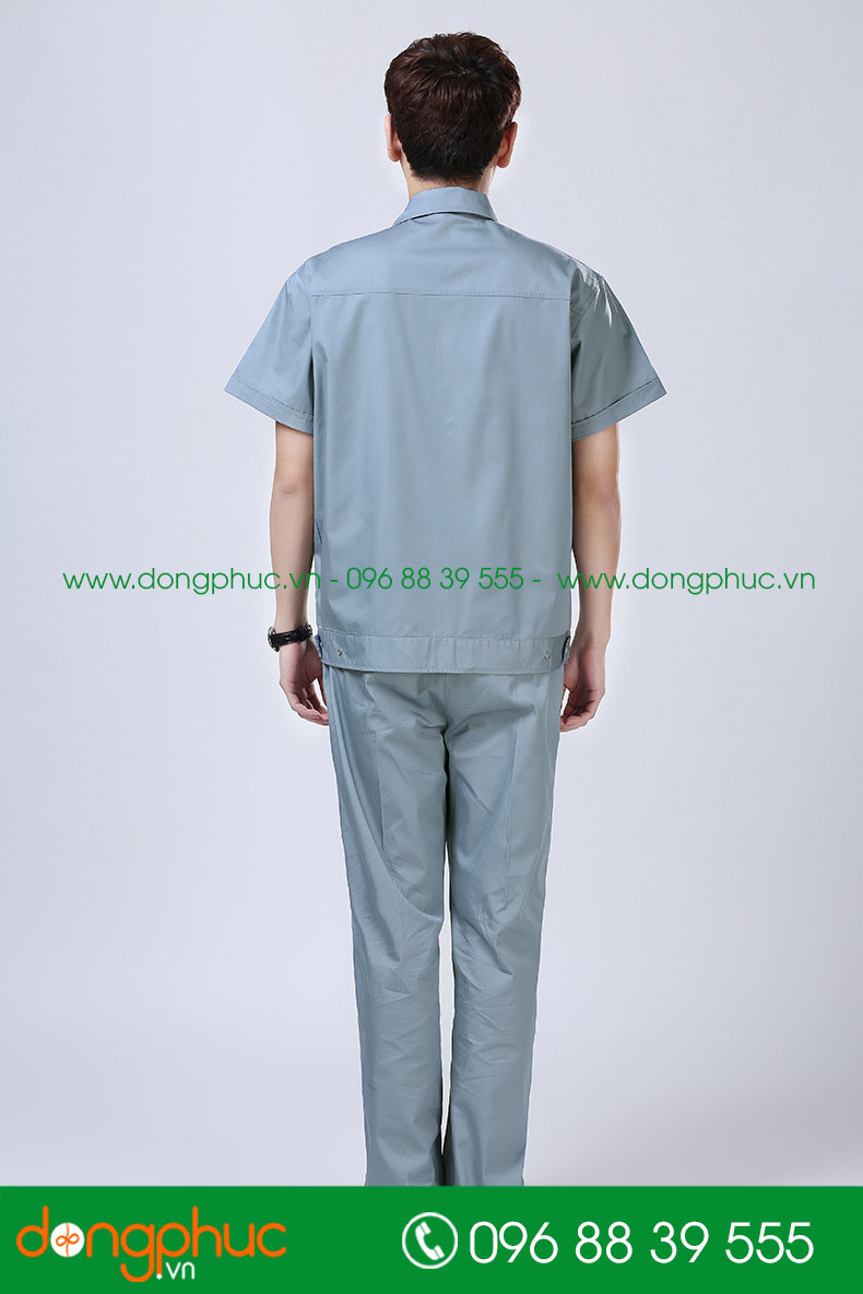 Mẫu bảo hộ màu ghi đậm cộc tay
